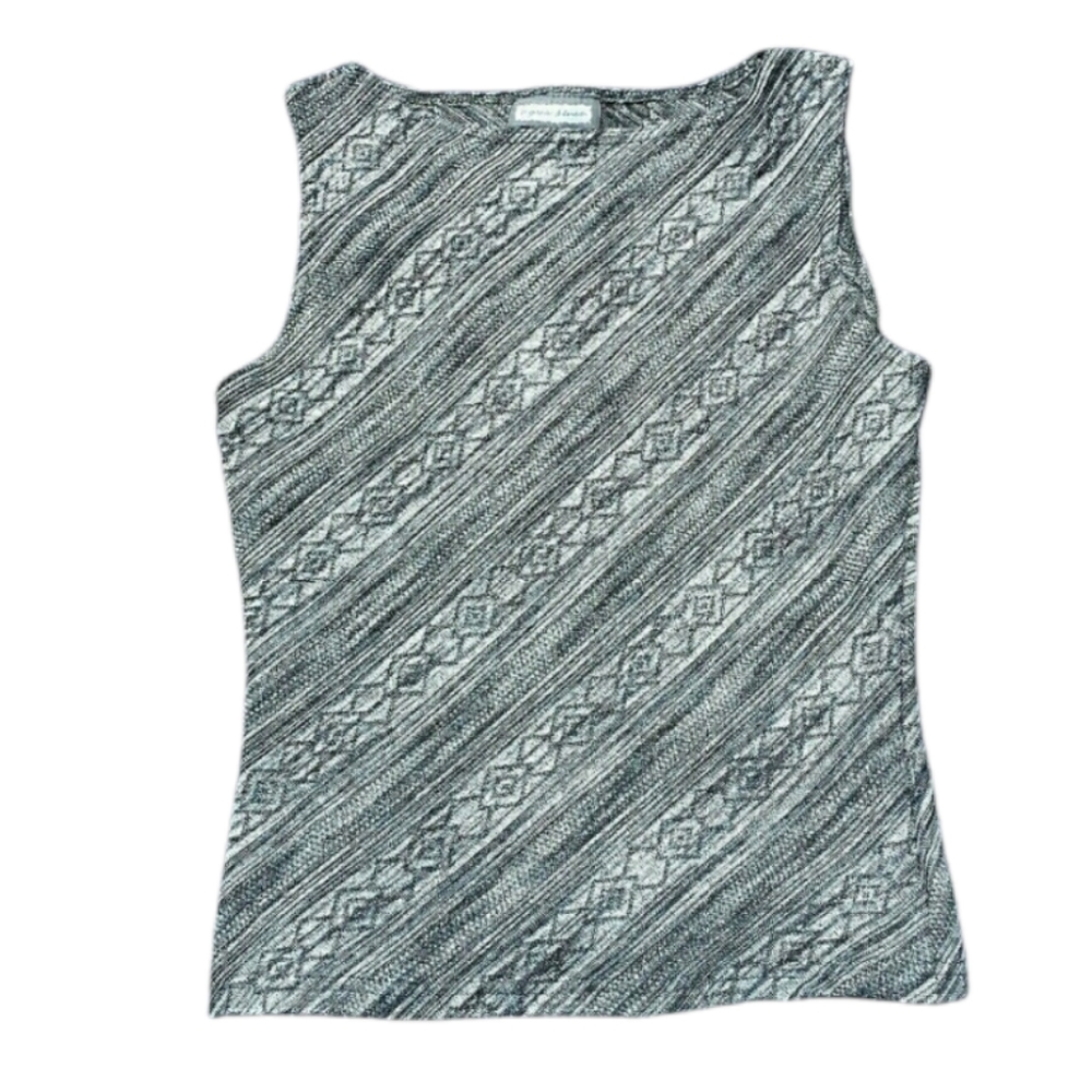 Aqua Blue Grey Black Silver Tank Business Stretch